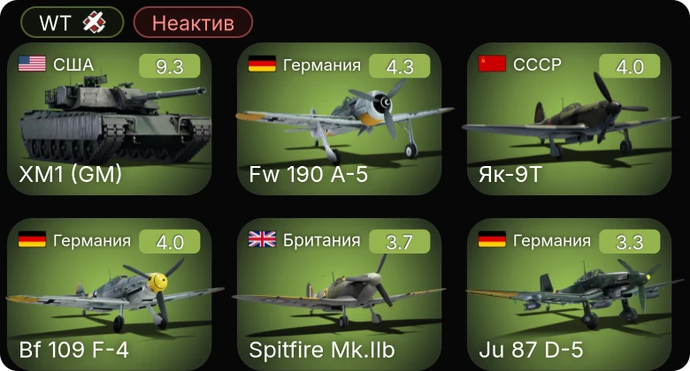 WT — Неактив | 6 ранг: 1шт