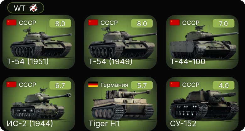 WT — 5 ранг: 3шт