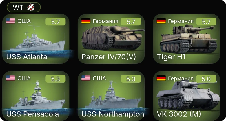 WT — USS Northampton | USS Pensacola | USS Atlanta | Су-6 (АМ-42) | Ла-7Б-20