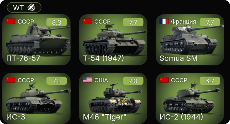 WT — 5 ранг: 4шт ПТ-76-57