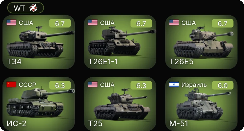 WT — T26E5 | T26E1-1 | Skink | T25 | T34