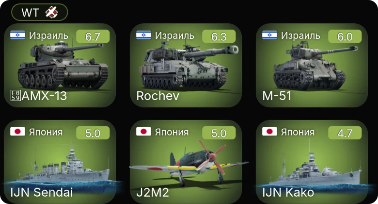 WT — Ki-61-I hei | M-51 | AMX-13 | Rochev | IJN Kako