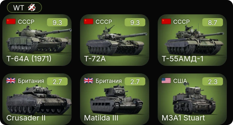 WT — 6 ранг: 3шт