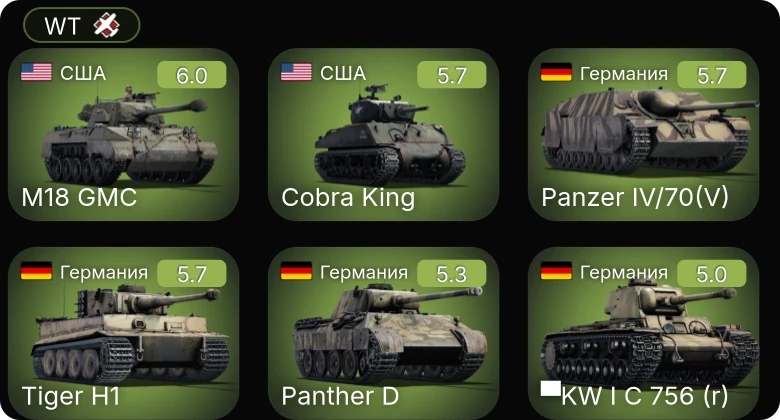 WT — Cobra King | M18 GMC | Bf 109 F-4/trop | P-47D | ▀KW I C 756 (r)