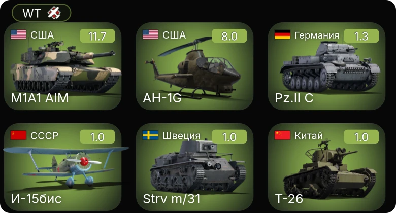 WT — Неактив | 7 ранг: 1шт 5 ранг: 1шт