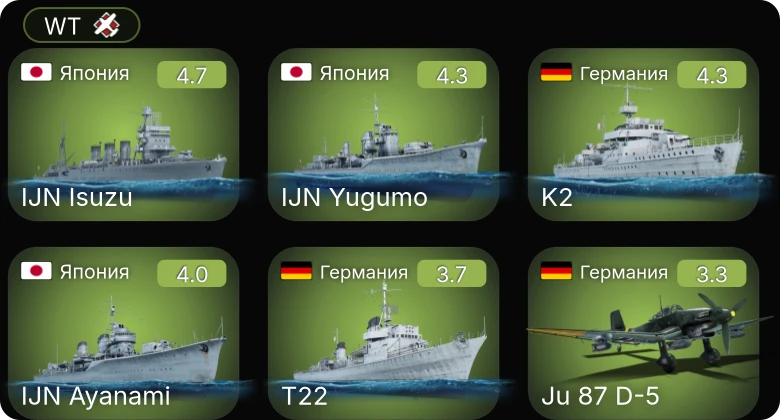 WT — IJN Isuzu | Ju 87 D-5 | S.M.79 серия 1 | He 111 H-16 | Як-1