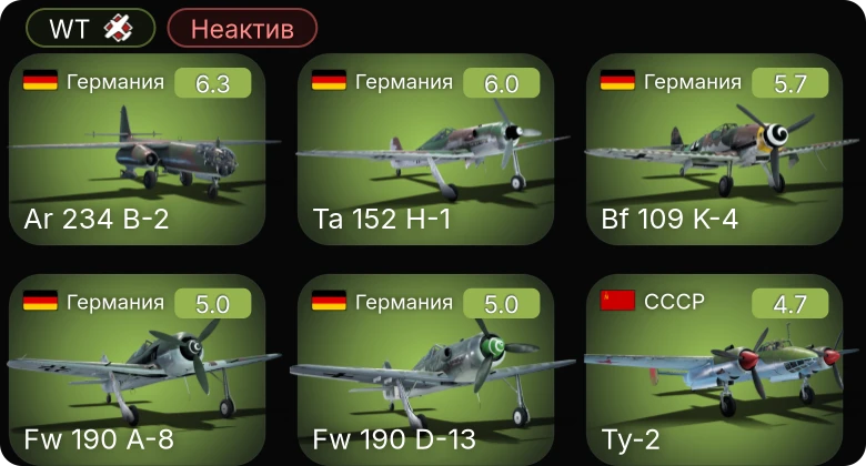 WT — Неактив | 5 ранг: 1шт