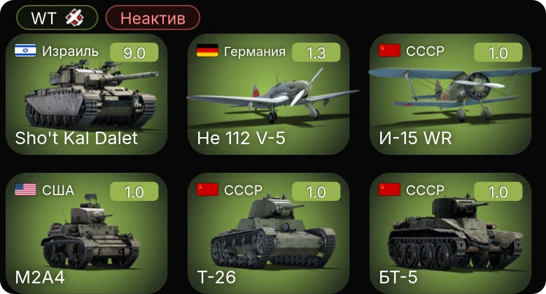 WT — Неактив | 6 ранг: 1шт