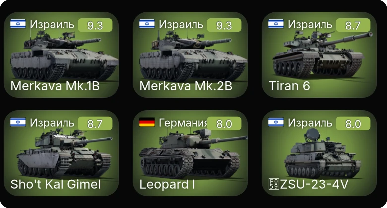 WT — 6 ранг: 4шт 5 ранг: 2шт