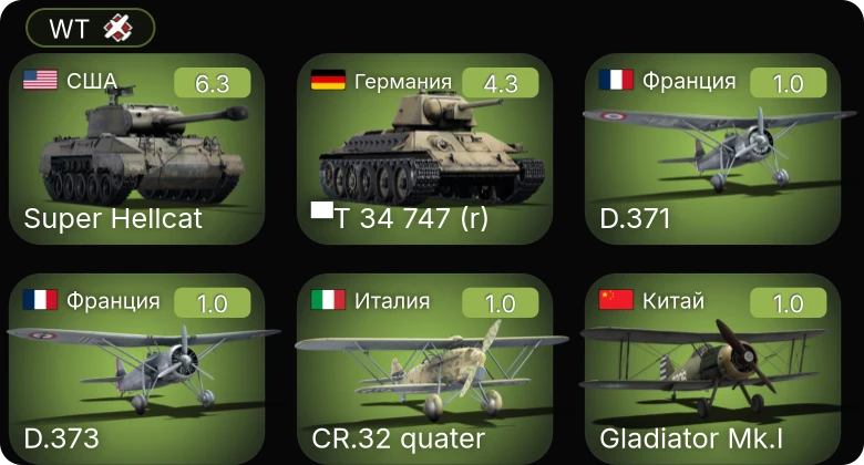 WT — Super Hellcat | ▀T 34 747 (r) | Т-26 | Т-60 | БТ-5