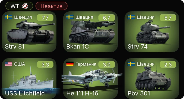 WT — Неактив | 5 ранг: 1шт