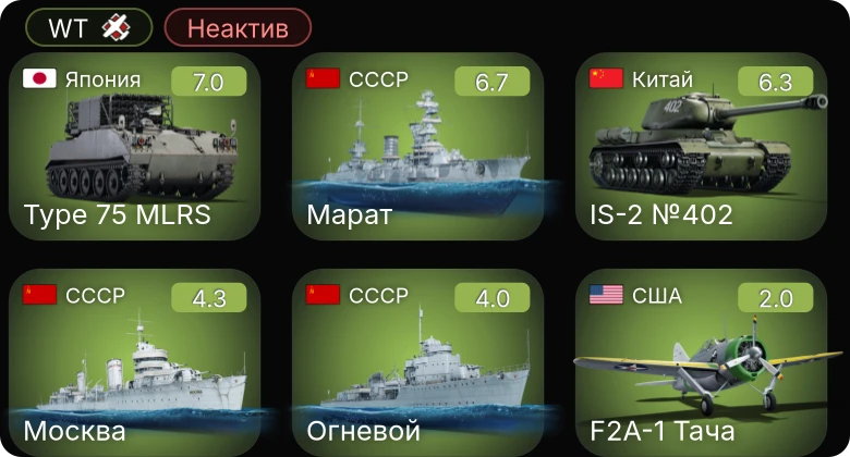 WT — Неактив | 5 ранг: 2шт