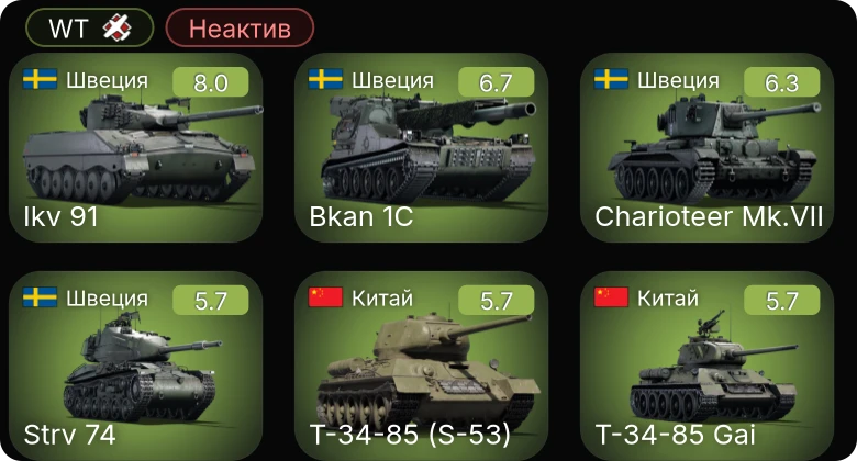 WT — Неактив | 5 ранг: 1шт