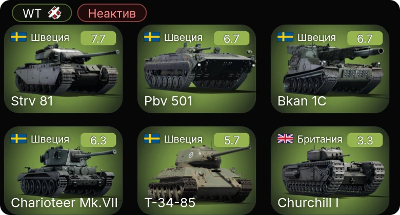 WT — Неактив | 5 ранг: 1шт