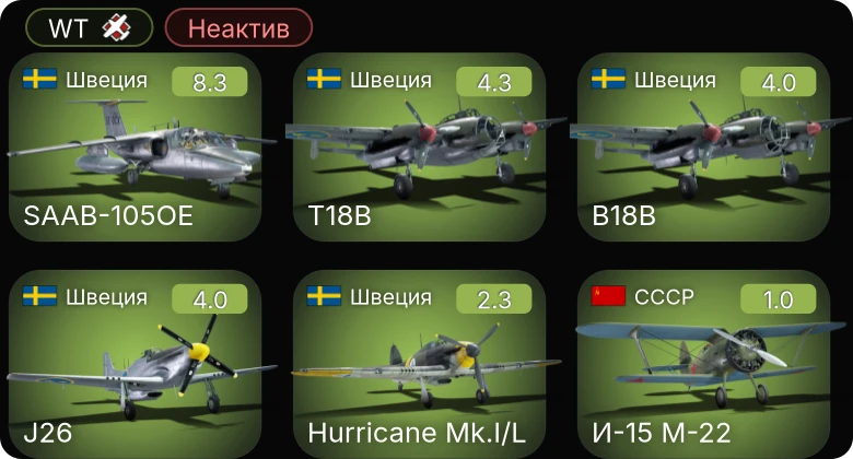 WT — Неактив | 5 ранг: 1шт