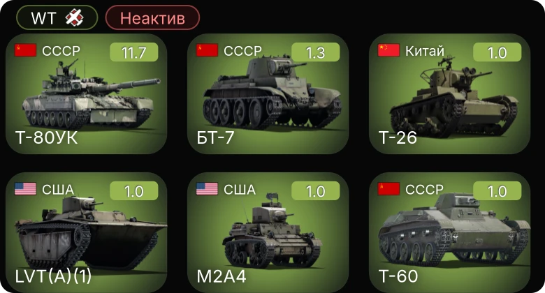 WT — Неактив | 7 ранг: 1шт