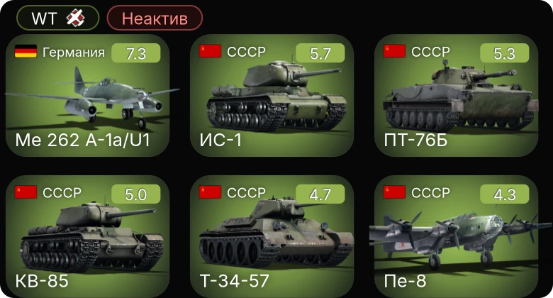 WT — Неактив | 5 ранг: 1шт