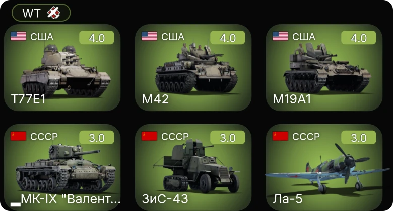 WT — M19A1 | M42 | T77E1 | A-36 | ЗиС-43