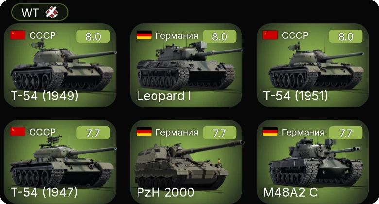 WT — 5 ранг: 7шт