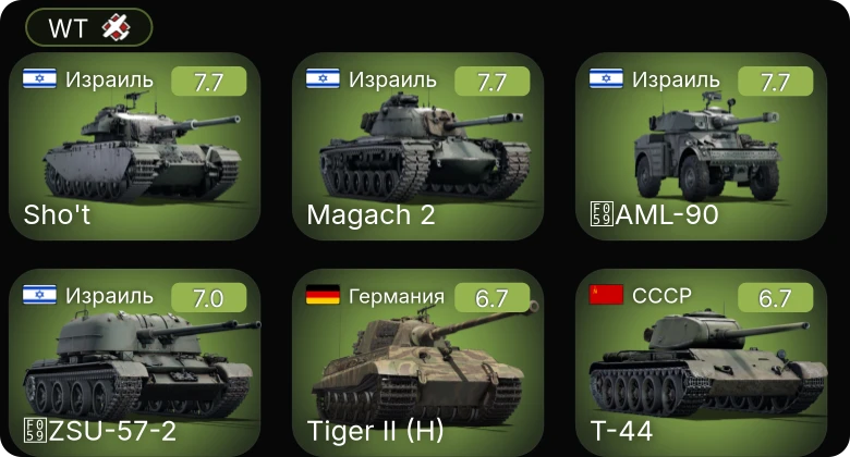 WT — Jagdpanther G1 | JPz 4-5 | ИС-2 | Т-44 | ИС-2 (1944)