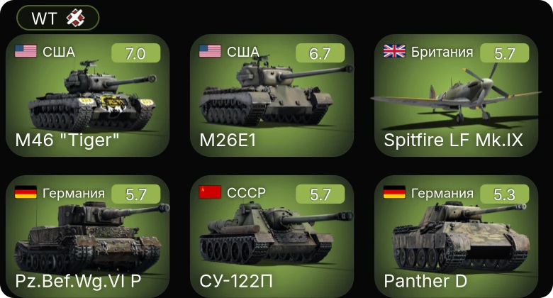 WT — M26E1 | M46 "Tiger" | Fw 190 D-13 | Spitfire LF Mk.IX | Fw 190 A-5