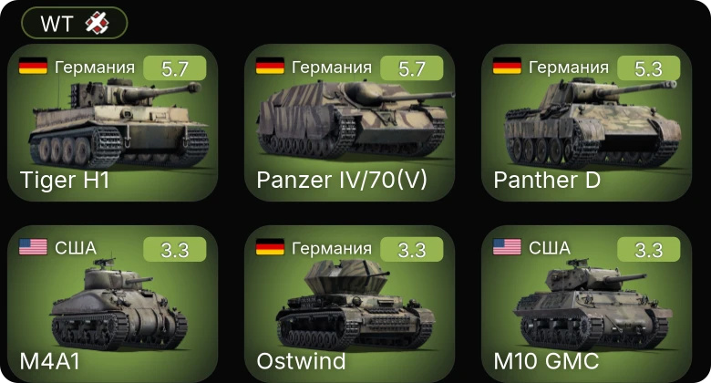 WT — F6F-5 | M5A1 | M16 MGMC | M10 GMC | M4A1