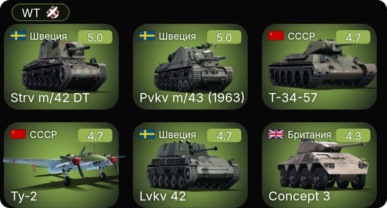 WT — J21A-1 | Me 410 A-1 | Т-34-57 | И-185 (М-71) | Ту-2