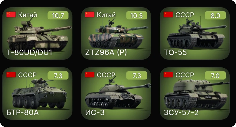 WT — 7 ранг: 2шт 5 ранг: 4шт