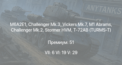 Аккаунт WT: 7 ранг: 6шт 6 ранг: 19шт 5 ранг: 29шт M6A2E1
