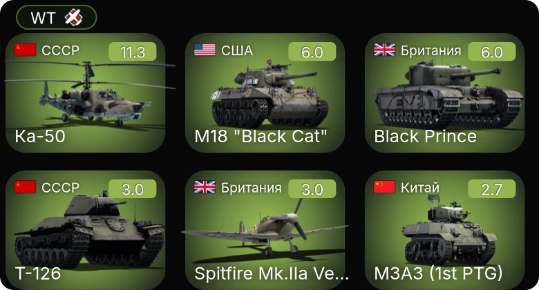 WT — 6 ранг: 1шт Ка-50