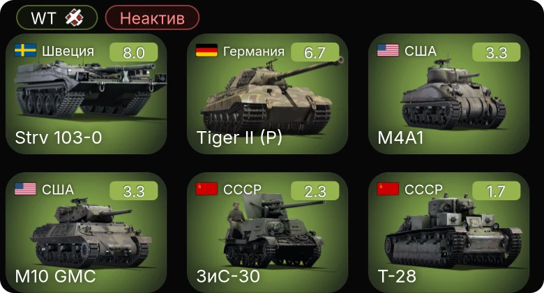 WT — Неактив | 5 ранг: 1шт