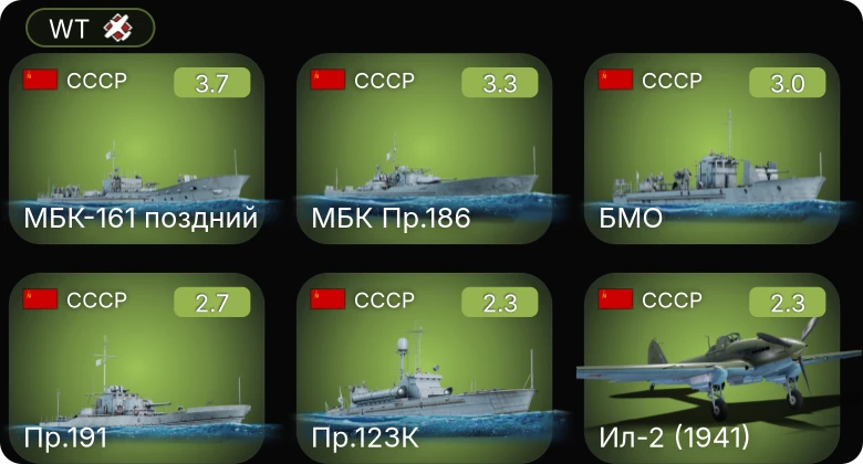 WT — МБК Пр.186 | МБК-161 поздний | БМО | Пр.191 | Пр.123К