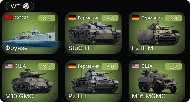 WT — M10 GMC | M16 MGMC | Chi-Ha Kai | Spj fm/43-44 | M3 Stuart
