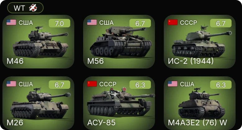 WT — M26 | M46 | M4A3E2 (76) W | M56 | ИС-2 (1944)