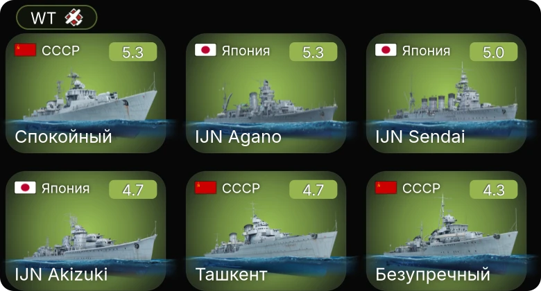 WT — IJN Agano | Ил-2М тип 3 | Ла-5ФН | Спокойный | Ташкент