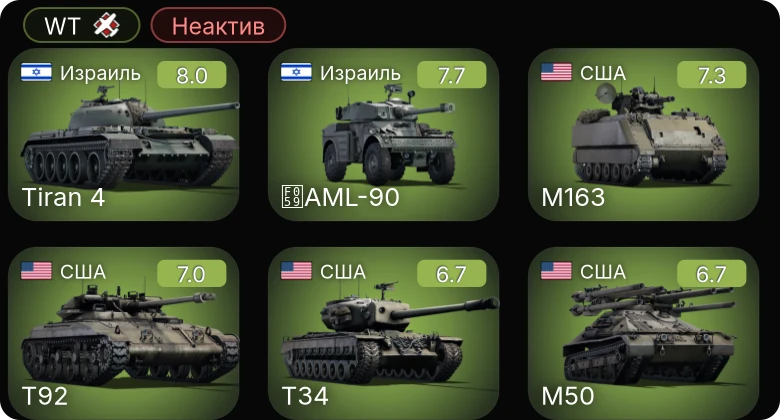 WT — Неактив | 5 ранг: 2шт