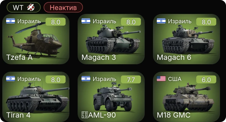 WT — Неактив | 5 ранг: 4шт
