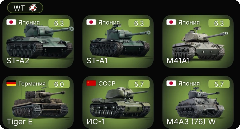 WT — ST-A2 | M4A3 (76) W | ST-A1 | M41A1 | P-63A-5
