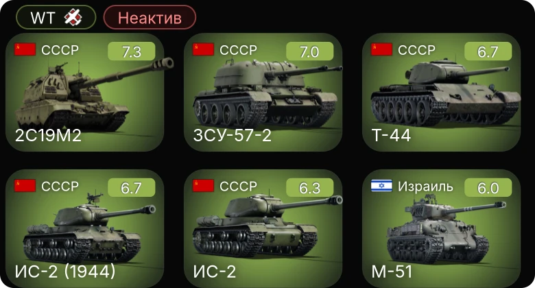 WT — Неактив | 5 ранг: 2шт