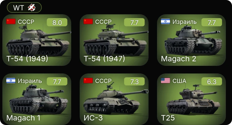 WT — 5 ранг: 3шт