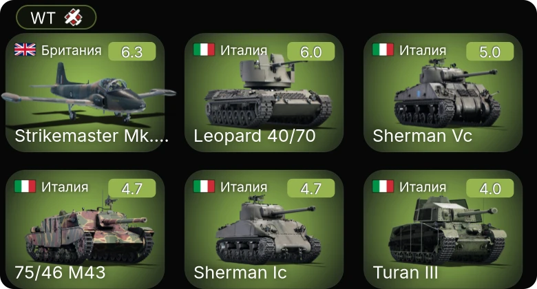 WT — Strikemaster Mk.88 | Sherman Vc | Leopard 40/70 | 75/46 M43 | Turan III