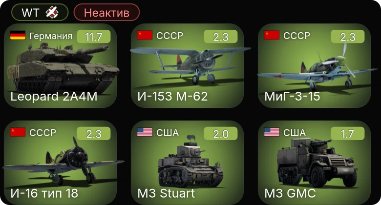 WT — Неактив | 7 ранг: 1шт