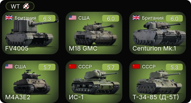 WT — Centurion Mk.1 | FV4005 | M4A3E2 | M18 GMC | M6A1