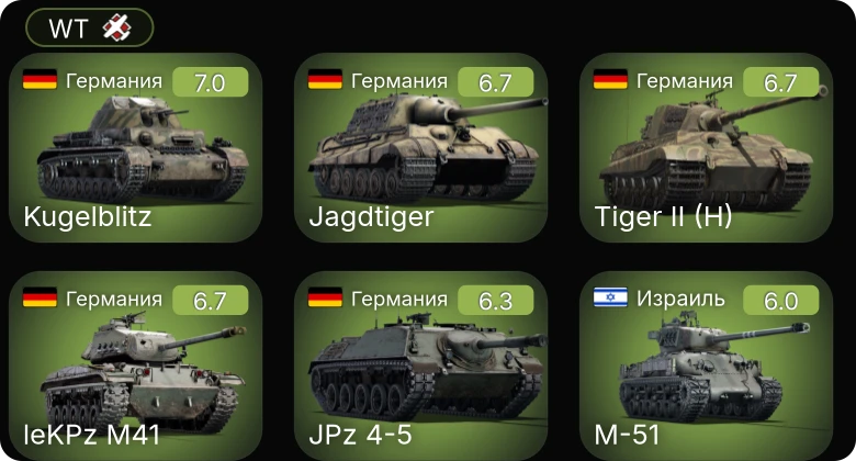 WT — leKPz M41 | Fw 190 D-13 | Jagdtiger | JPz 4-5 | M-51