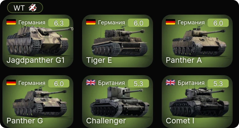 WT — Jagdpanther G1 | M24 | АСУ-57 | СУ-152 | Challenger