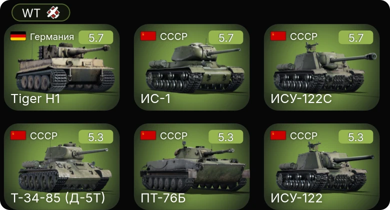 WT — Sherman Vc | M4A1 (76) W | M6A1 | M24 | M19A1