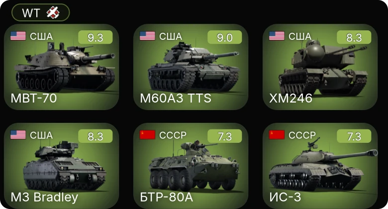 WT — 6 ранг: 4шт 5 ранг: 4шт