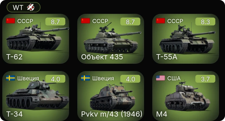 WT — 6 ранг: 3шт
