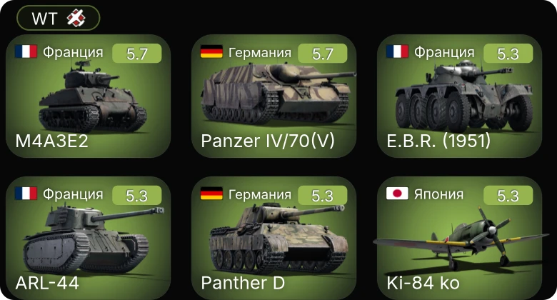 WT — Fw 190 D-12 | Ki-84 ko | Avenger | Sherman Firefly | Churchill VII