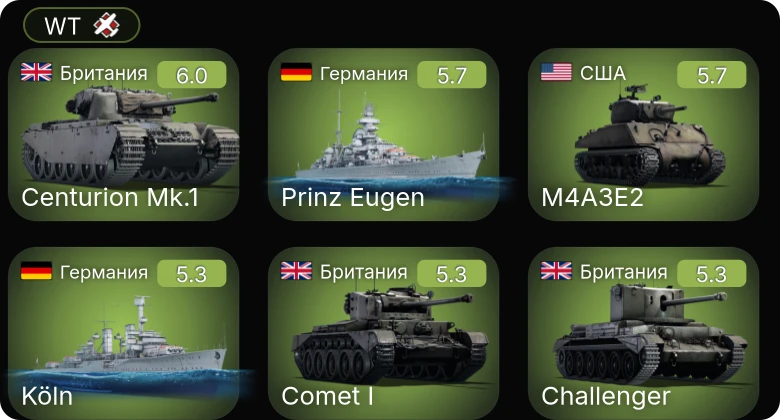 WT — Köln | Prinz Eugen | Centurion Mk.1 | M4A3E2 | M24